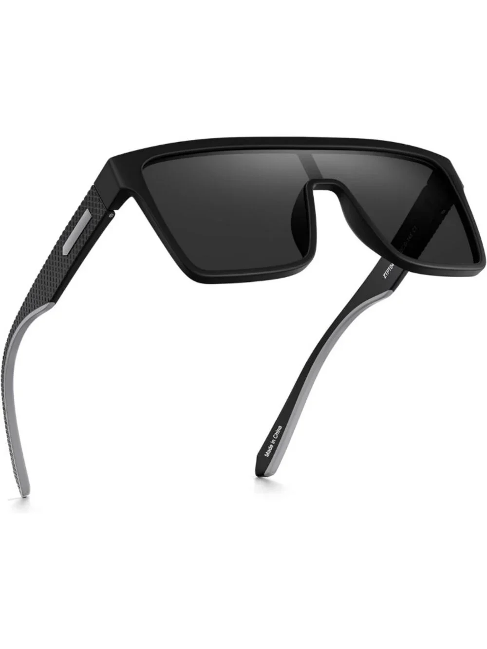 Trendy Oversized Polarized Sunglasses for Men & Women | Flat Top Shield Design